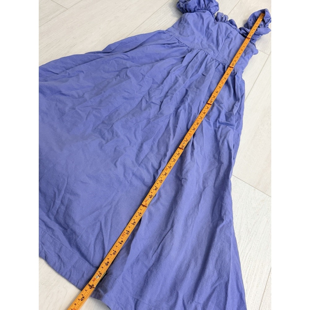 Free People Ruffle It Up Midi Dress Tie Back 100% Cotton Boho Size M Blue - Picture 8 of 10
